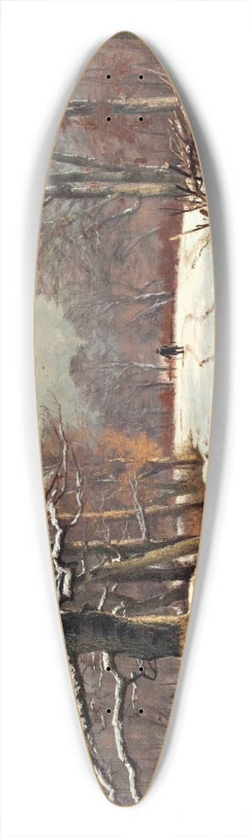 Thorvald Niss - Winter landscape of forests near Hillerd 39.3 inch art pintail longboard deck