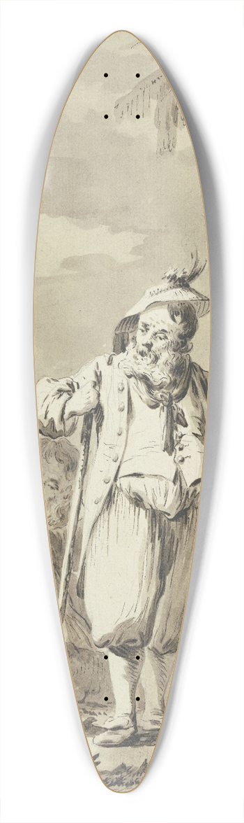 Tiberius Dominikus Wocher - Ein alter Bauer mit drei Begleitern und einem Knaben bei einem Gedenkstein 39.3 inch art pintail longboard deck