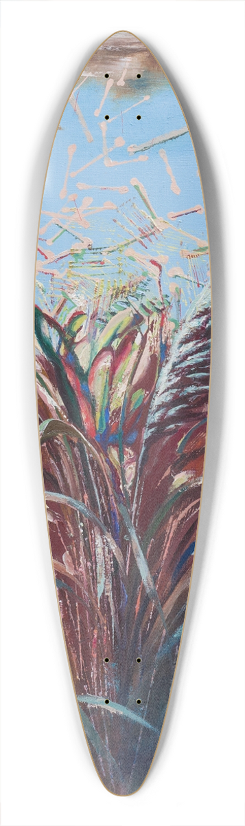 Tiit Psuke - Blossom in the Grass 39.3 inch art pintail longboard deck