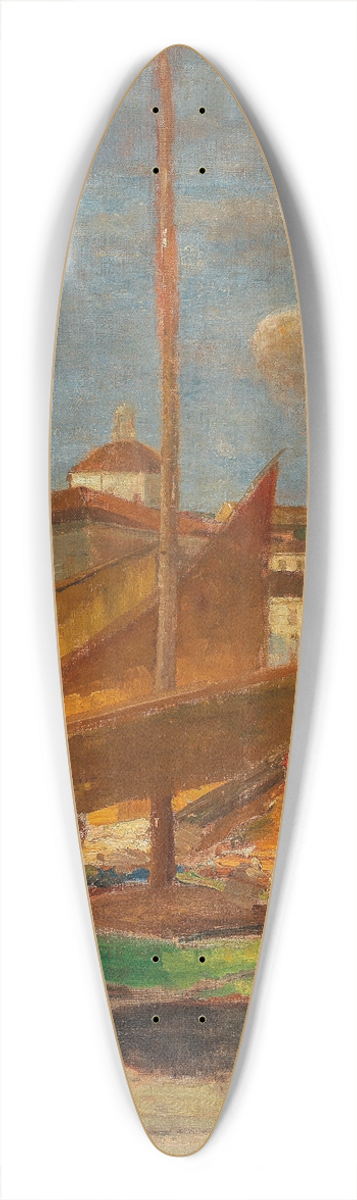 Tina Blau - In the Harbour of Pirano 39.3 inch art pintail longboard deck