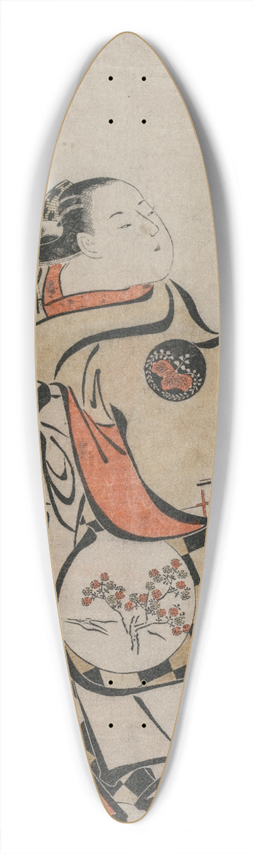 Torii Kiyomasu - Fujimura Handayu as a Courtesan 39.3 inch art pintail longboard deck