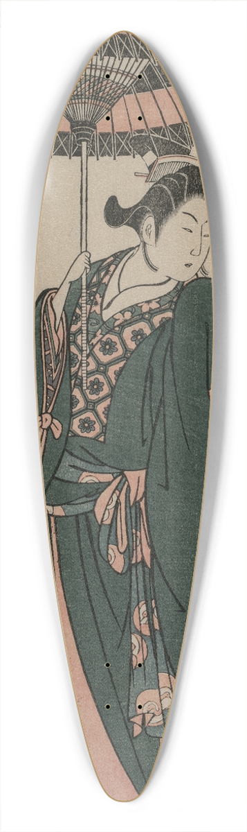 Torii Kiyomitsu - Segawa Kikunojo (Roko) Holding an Umbrella 39.3 inch art pintail longboard deck