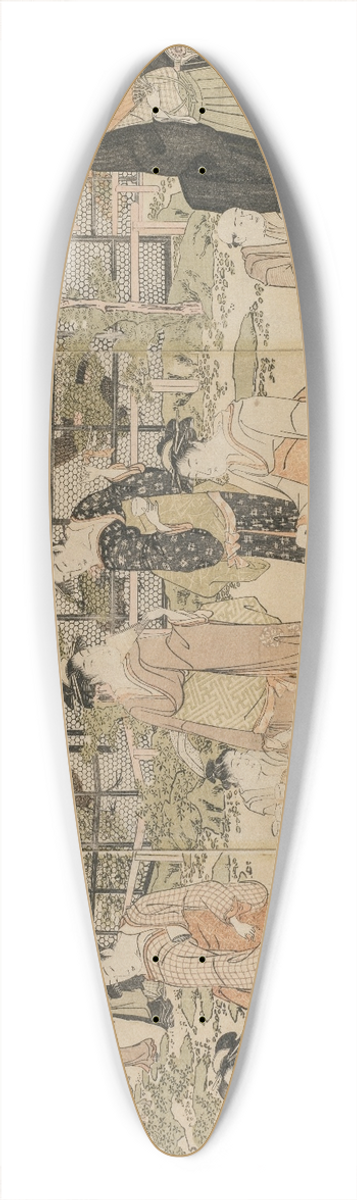 Toyokuni Utagawa - Visitors to the Shika Tea House 39.3 inch art pintail longboard deck
