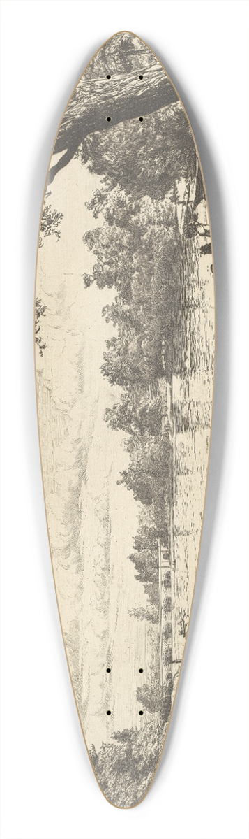 Tristram James Ellis - Kensington Gardens: On the Long Water 39.3 inch art pintail longboard deck