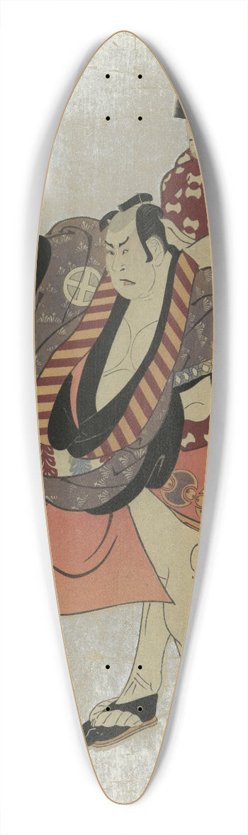 Tshsai Sharaku - Shodai arashi ryz (no yakko ukiyo matabei to) sandaime tani hiroji (no yakko tosa no matabei) 39.3 inch art pintail longboard deck