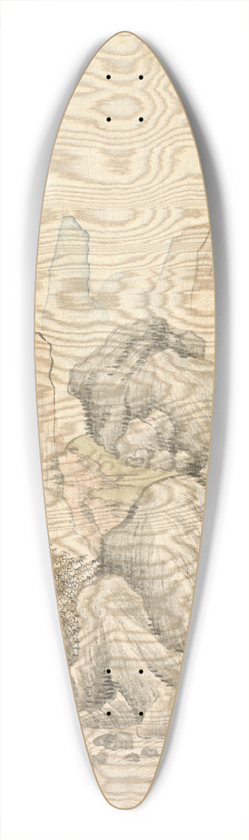 Tsubaki Chinzan - Folded Hills and Layered Peaks 39.3 inch art pintail longboard deck