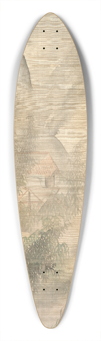 Tsubaki Chinzan - Ten Thousand Bamboos in the Mist and Rain 39.3 inch art pintail longboard deck