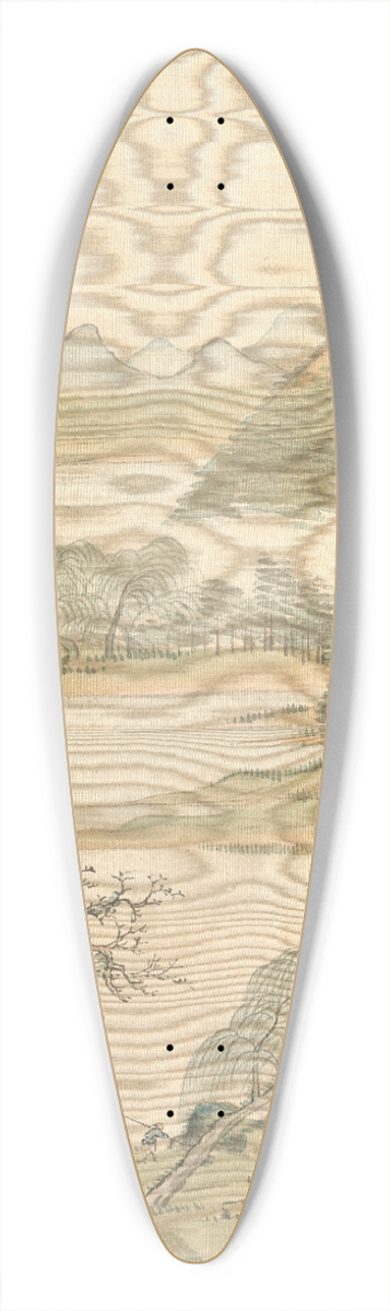 Tsubaki Chinzan - Willow Branches in Spring 39.3 inch art pintail longboard deck