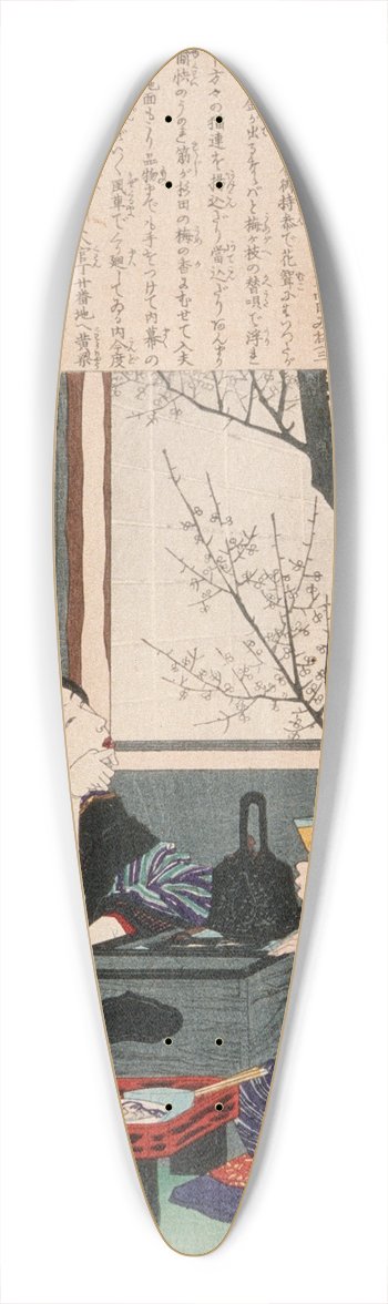 Tsukioka Yoshitoshi - Dissolute Drinker; A Couple by a Window 39.3 inch art pintail longboard deck