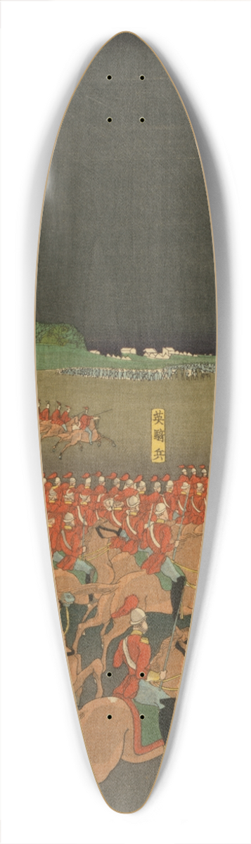 Tsukioka Yoshitoshi - Furansu Igirisu sanpei daichsen no zu 39.3 inch art pintail longboard deck