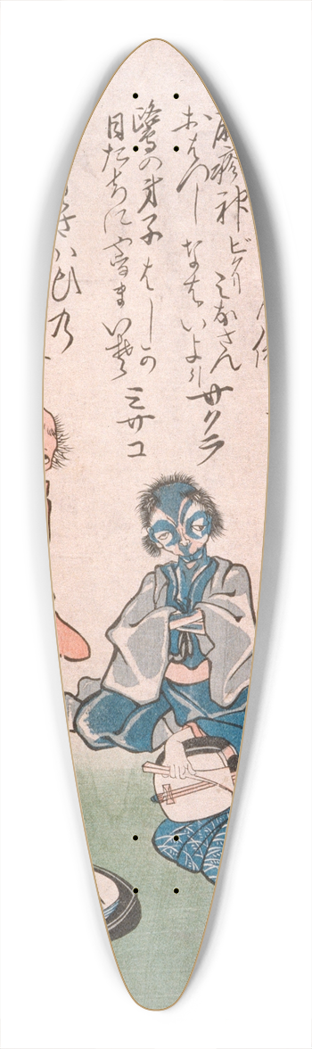 Tsukioka Yoshitoshi - Geisha Accompanying Dancing Measles with Samisen 39.3 inch art pintail longboard deck