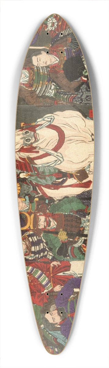 Tsukioka Yoshitoshi - Heroes of the Shimazu Clan 39.3 inch art pintail longboard deck