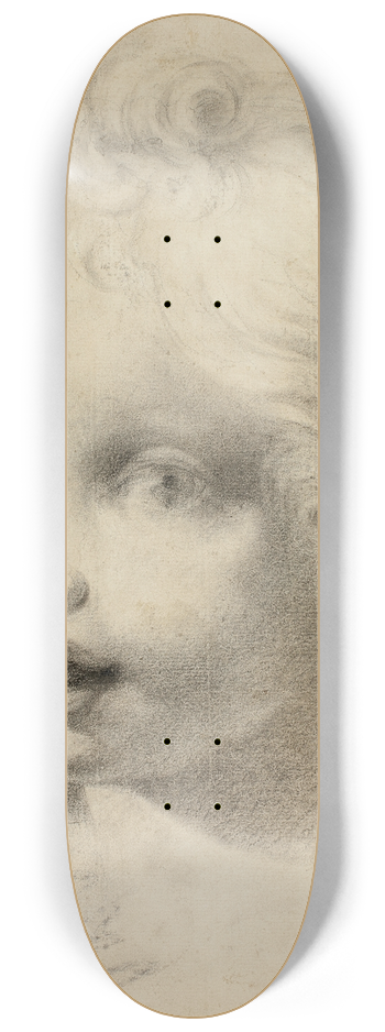 After Correggio - Childs Head 8.25 inch art skate deck