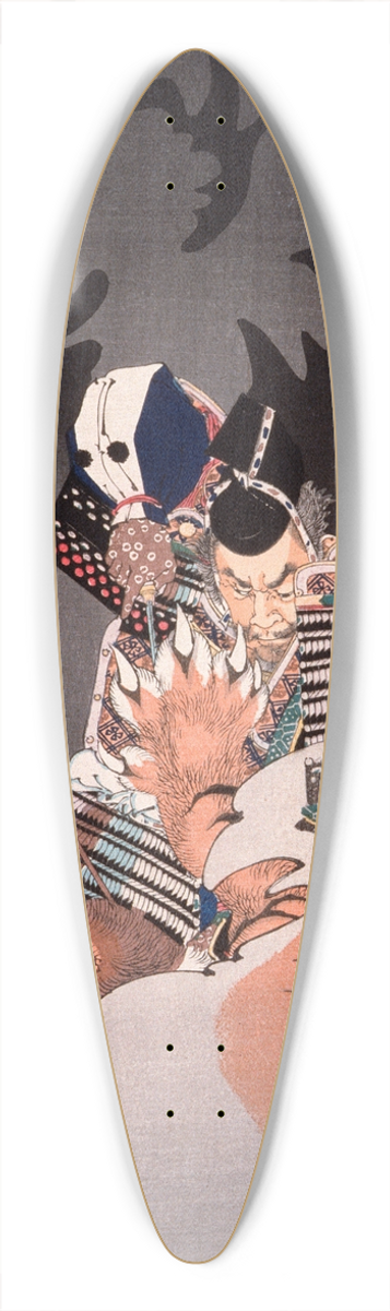Tsukioka Yoshitoshi - I No Hayata Kills the Nue at the Imperial Palace 39.3 inch art pintail longboard deck