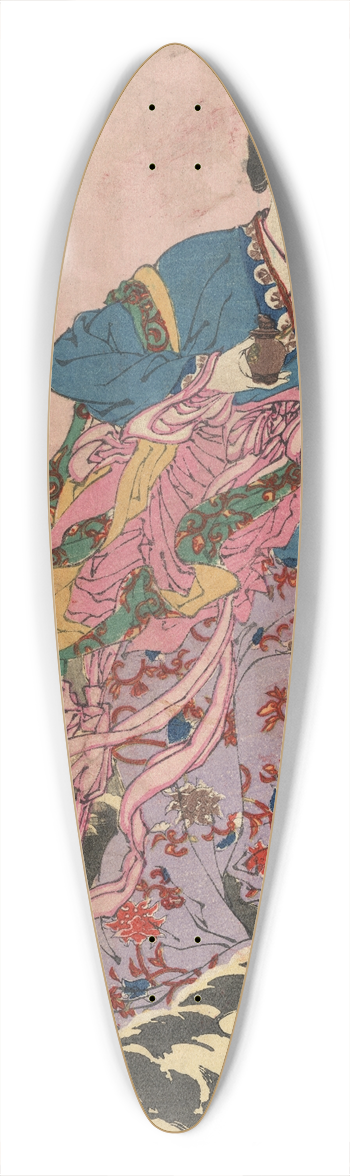 Tsukioka Yoshitoshi - Jga hongetsu 39.3 inch art pintail longboard deck