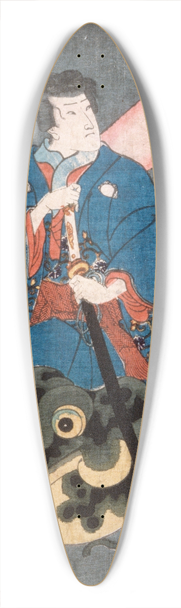 Tsukioka Yoshitoshi - Jiraiya Riding a Frog 39.3 inch art pintail longboard deck