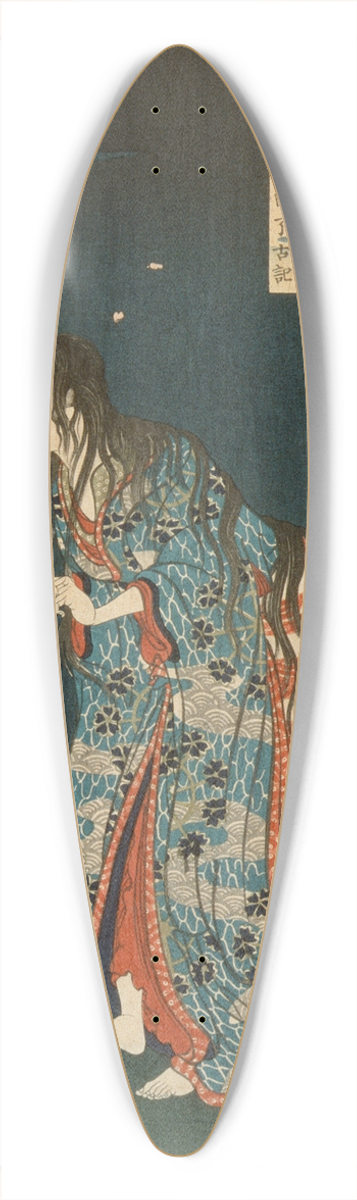Tsukioka Yoshitoshi - Kiyohime, Emerging from the Hidaka River, Turning into a Serpent 39.3 inch art pintail longboard deck