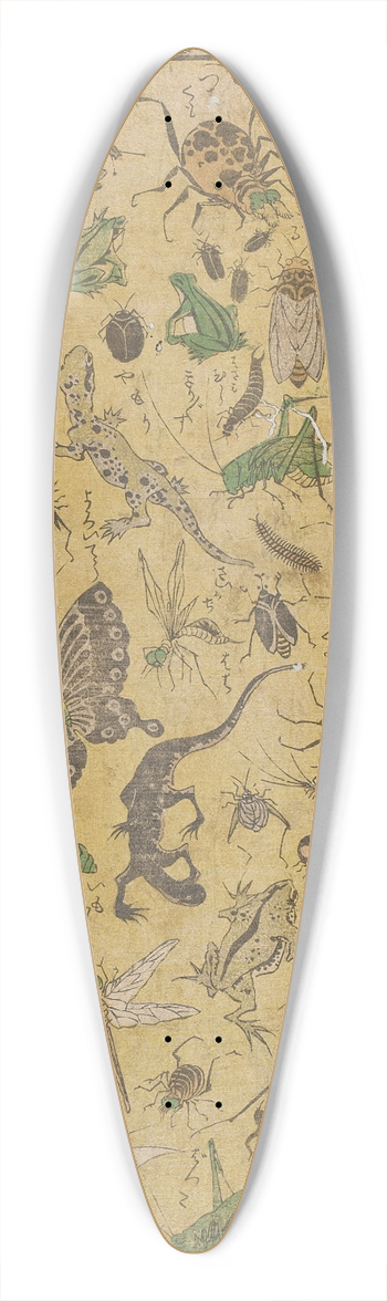 Tsukioka Yoshitoshi - New Publication of Selected Insects 39.3 inch art pintail longboard deck