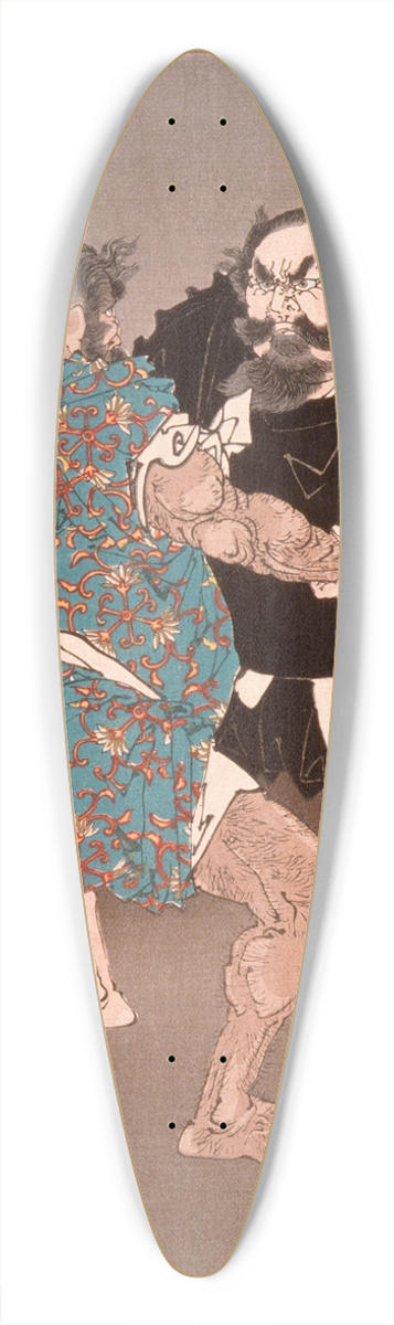 Tsukioka Yoshitoshi - Nomi no Sukune Wrestling with Taima no Kehaya 39.3 inch art pintail longboard deck