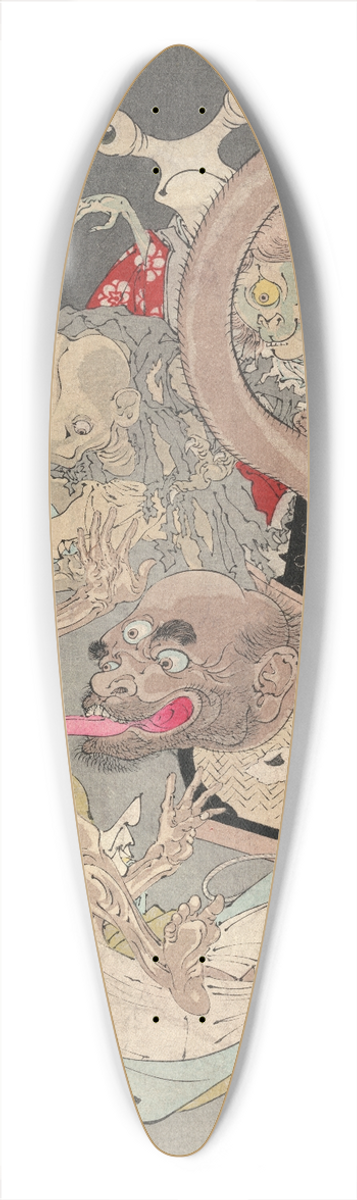 Tsukioka Yoshitoshi - Omoi tsuzura 39.3 inch art pintail longboard deck