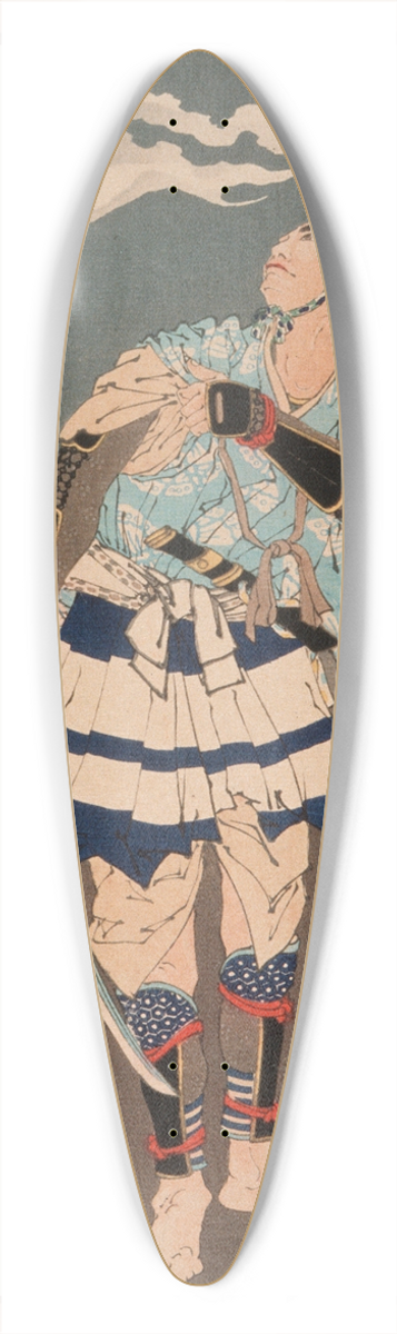 Tsukioka Yoshitoshi - Soga no Gor Tokimune Viewing the Moon after Rain in the Mountains 39.3 inch art pintail longboard deck