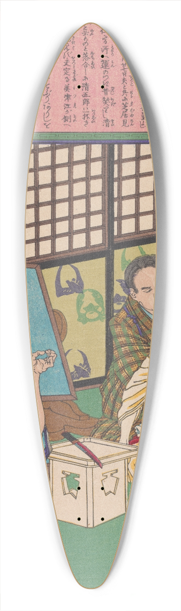 Tsukioka Yoshitoshi - The Death of the Bride Mitsue 39.3 inch art pintail longboard deck