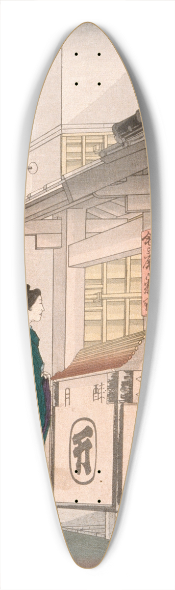 Tsukioka Yoshitoshi - The Suigetsur Restaurant in Unemech 39.3 inch art pintail longboard deck