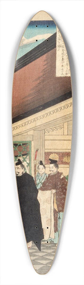 Tsukioka Yoshitoshi - Tokugawa Ieyasu at the Entrance to a Palace 39.3 inch art pintail longboard deck