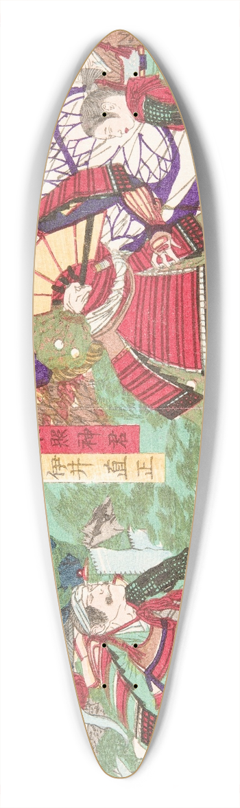 Tsukioka Yoshitoshi - Tokugawa Ieyasu Examining the Head of Kimura Shigenari at the Battle of Osaka Castle 39.3 inch art pintail longboard deck