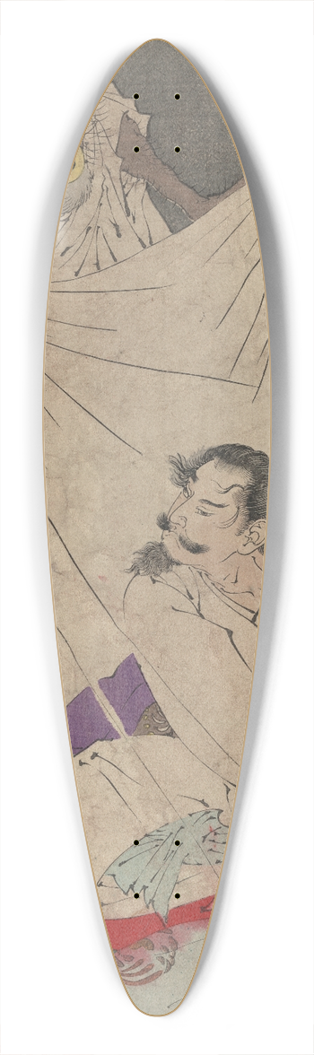 Tsukioka Yoshitoshi - Tsuchigumo 39.3 inch art pintail longboard deck