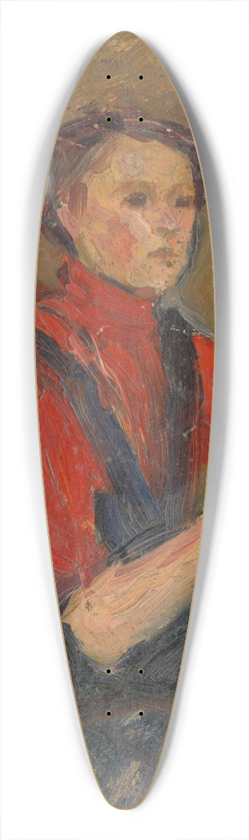 udovt Pitthordt - Portrait of a Young Woman in a Red Sweater 39.3 inch art pintail longboard deck
