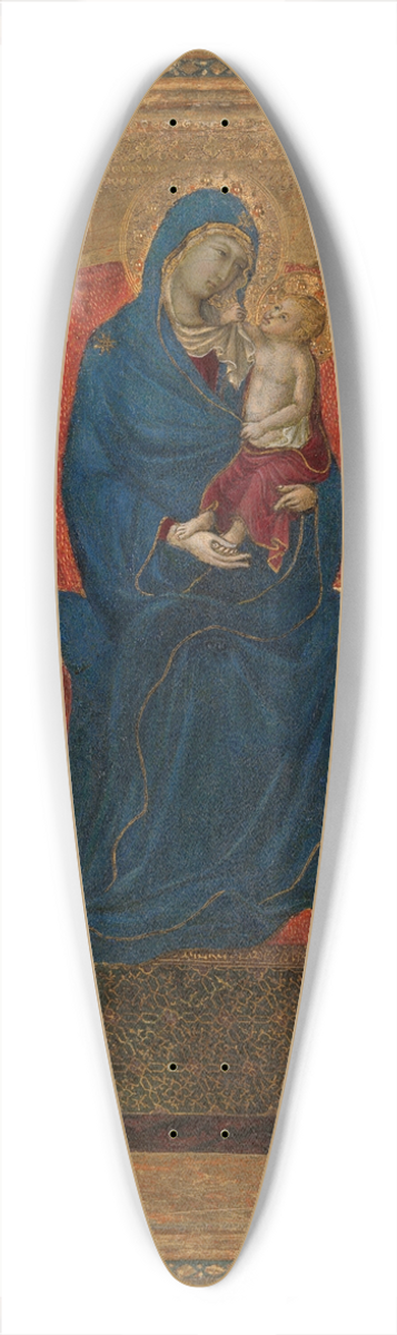 Ugolino di Nerio - Virgin and Child Enthroned with Saints Peter, Paul, John the Baptist, and Dominic and a Dominican Supplicant 39.3 inch art pintail longboard deck