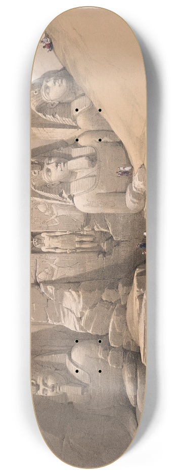 David Roberts - Front elevation of the Great Temple of Aboosimble [sic]. Nubia.(Frontispiece, vol. 2) 8.25 inch art skate deck