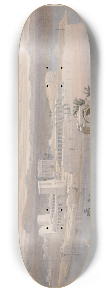David Roberts - General view of the Island of Phil, Nubia. Nov. 18th, 1838. 8.25 inch art skate deck