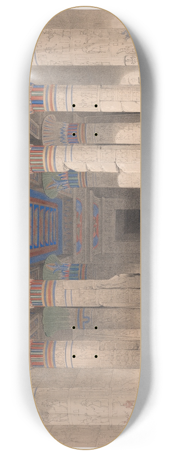 David Roberts - Grand portico of the Temple of Phil, Nubia. 8.25 inch art skate deck