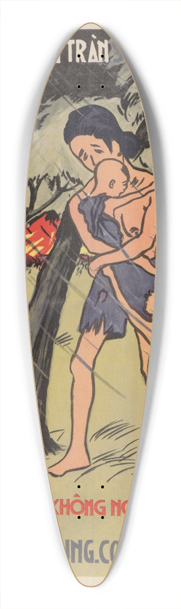 U.S. Information Agency - Devastation Caused By Communism 39.3 inch art pintail longboard deck