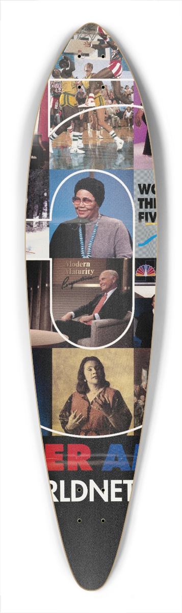 U.S. Information Agency - Discover America Watch Worldnet Television 39.3 inch art pintail longboard deck