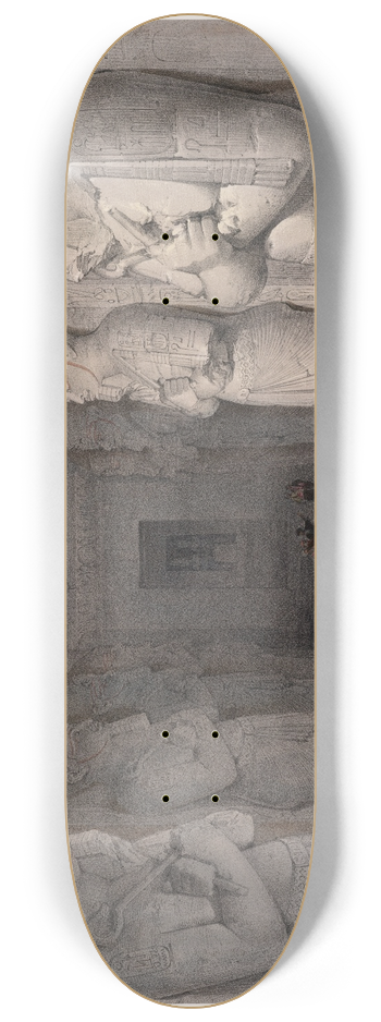 David Roberts - Interior of the Temple of Aboo Simbel. Nov. 9th, 1836. Nubia. 8.25 inch art skate deck