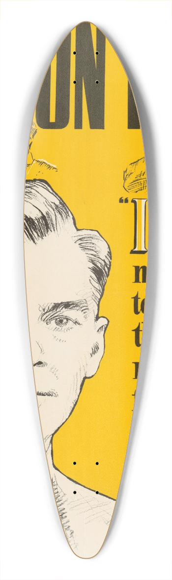 U.S. Information Agency - Manuel L Quezon 39.3 inch art pintail longboard deck