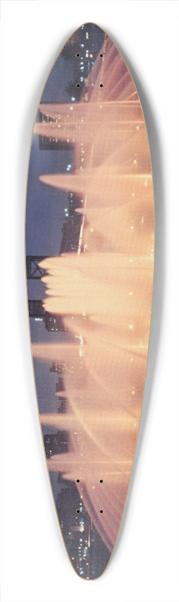 U.S. Information Agency - Scenically Yours, Jacksonville city skyline, Florida 39.3 inch art pintail longboard deck