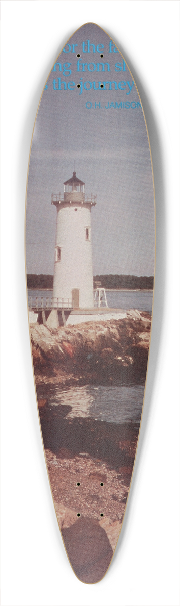 U.S. Information Agency - Scenically Yours, Point Lighthouse at New Castle, New Hampshire 39.3 inch art pintail longboard deck