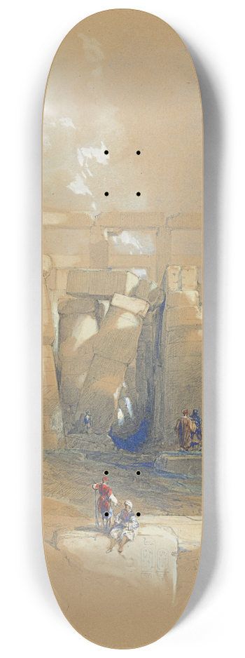 David Roberts - Part of the hall of columns at Karnak, Thebes, Egypt 8.25 inch art skate deck