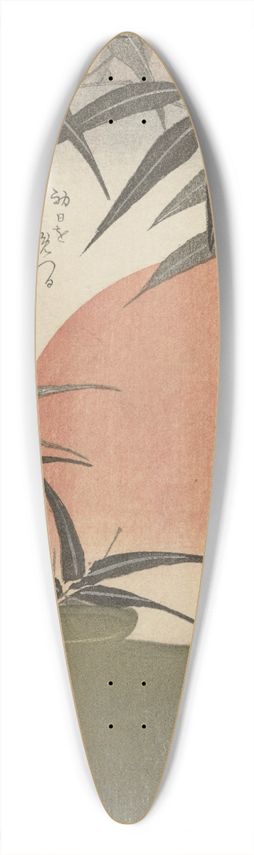 Utagawa Kunimaru - Bamboo and rising sun 39.3 inch art pintail longboard deck