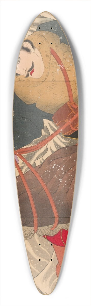 Utagawa Kunimasa IV - The Lone Cavalryman Lieutenant Colonel Fukushima on His Expedition; Actor Fujisawa Asajir as Lieutenant Colonel Fukushima 39.3 inch art pintail longboard deck