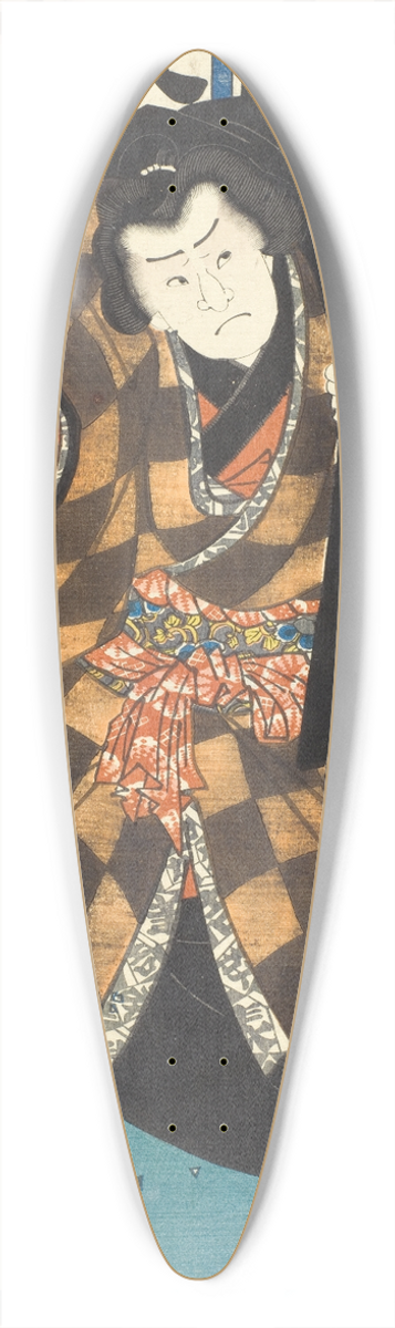 Utagawa Kunisada (Toyokuni III) - Actor in the Role of Wrestler Hanaregoma no Chkichi 39.3 inch art pintail longboard deck
