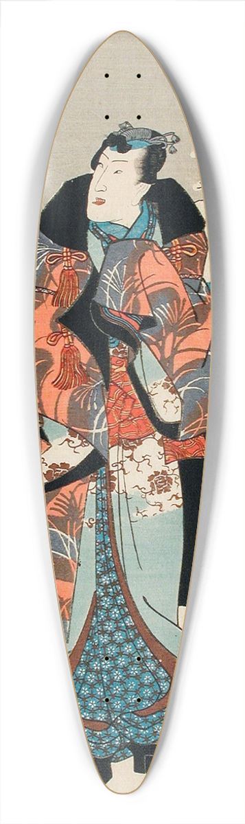 Utagawa Kunisada (Toyokuni III) - Fashionable Man Viewing the Snow 39.3 inch art pintail longboard deck