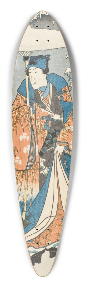 Utagawa Kunisada (Toyokuni III) - Murasaki and Genji Viewing the Snow 39.3 inch art pintail longboard deck