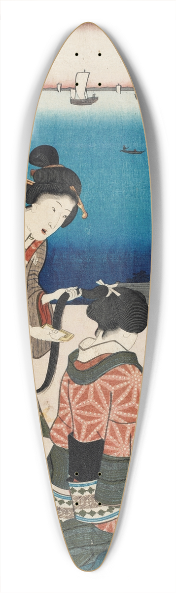 Utagawa Kunisada (Toyokuni III) - Shinagawa 39.3 inch art pintail longboard deck