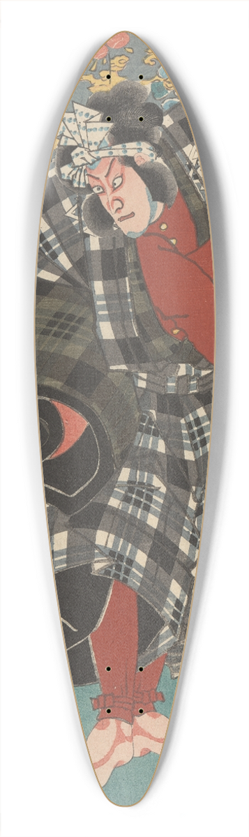 Utagawa Kunisada (Toyokuni III) - The Actor Ichikawa Danjuro in a Plaid Costume 39.3 inch art pintail longboard deck