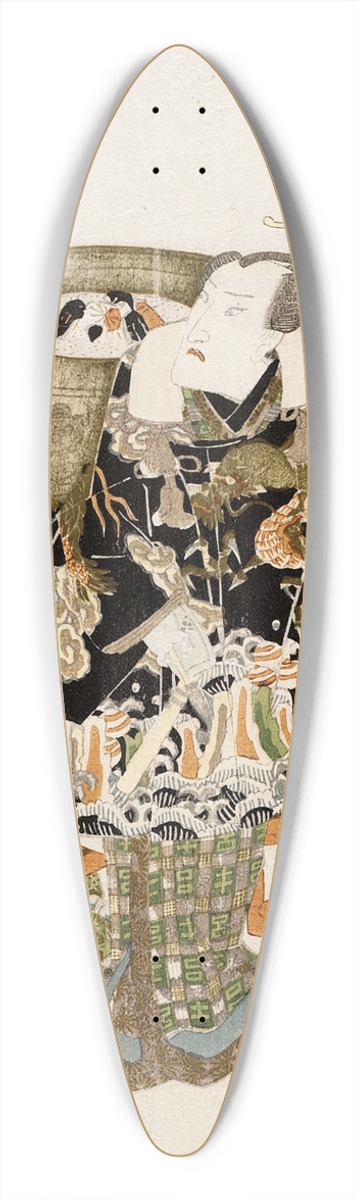 Utagawa Kunisada (Toyokuni III) - The Actor Onoe Kikugor III at Umemoto Teahouse 39.3 inch art pintail longboard deck